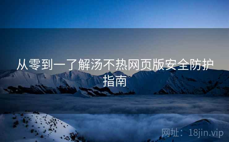 从零到一了解汤不热网页版安全防护指南